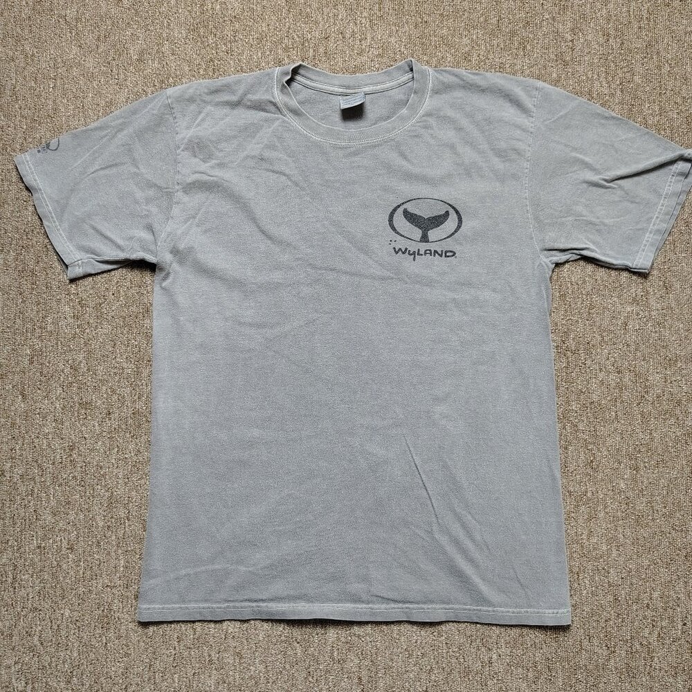 CRAZY SHIRTS T-Shirt Men M Gray Crater Dyed Swordfish Wyland Art Graphic